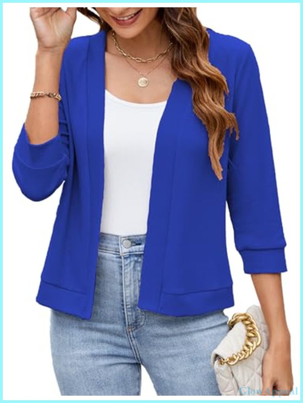 Womens 3/4 Sleeve Cropped Cardigan Lightweight Open Front Bolero Shrug Sweater
